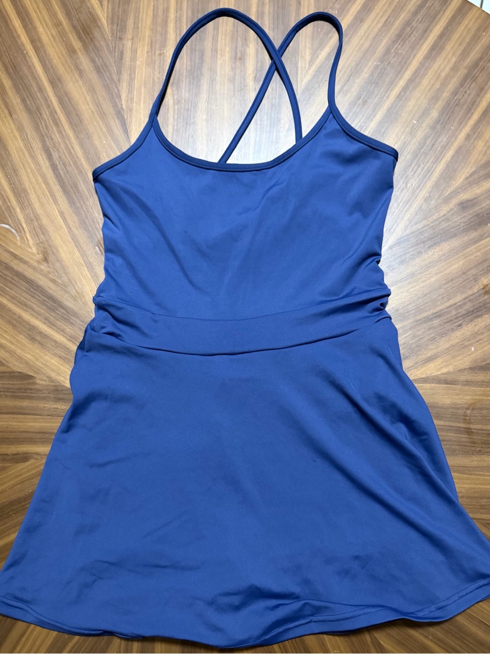 Women's Navy Blue Strappy Fit & Flare Dress